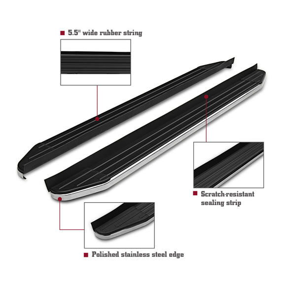 TAC Viewpoint Running Boards Compatible with 2025-2026 Toyota 4Runner SUV| 5.5 Inch Width| Side Steps| Nerf Bars| Step Rails| Aluminum| Black (2 PCS)
