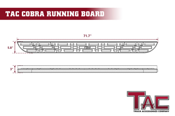 TAC Cobra Running Boards Compatible With 2014-2019 Toyota Highlander Aluminum Black Off-Road City Exterior Accessories 2 pieces one pair