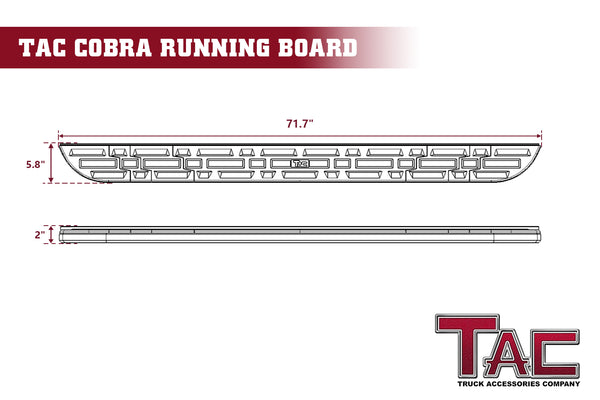 TAC Cobra Running Boards Compatible With 2011-2019 Ford Explorer SUV Side Steps Nerf Bars Step Rails Aluminum Black Off-Road City Exterior Accessories 2 pieces one pair