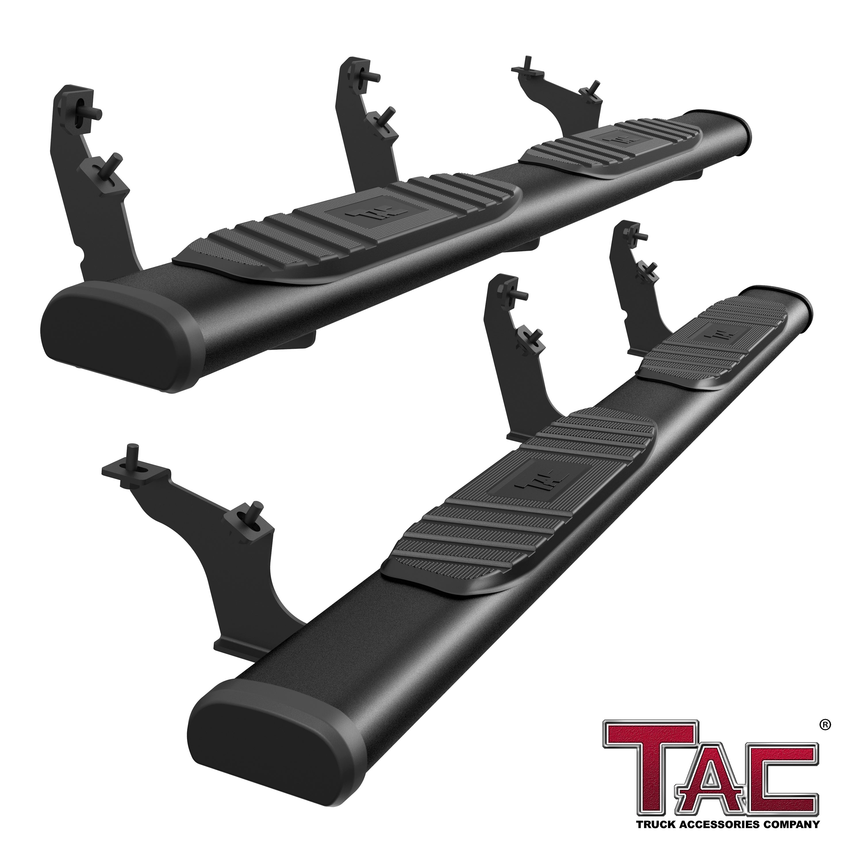 TAC Arrow Side Steps Running Boards Compatible with 2021-2025 Ford Bronco 4 Door SUV 5" Aluminum Texture Black Step Rails Nerf Bars Lightweight Off Road Accessories 2Pcs