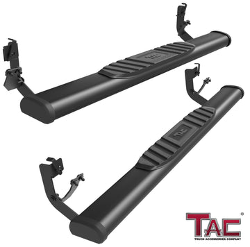 TAC Arrow Side Steps Running Boards Compatible with 2009-2018 Ram 1500 Regular Cab|2010-2026 Ram 2500/3500/4500/5500 Regular Cab|2019-2023 Ram 1500 Classic 5" Aluminum Texture Black Step Rails Nerf Bars Lightweight