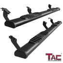 TAC Arrow Side Steps Running Boards Compatible with 2007-2021 Toyota Tundra CrewMax Truck Pickup 5" Aluminum Texture Black Step Rails Nerf Bars Lightweight Off Road Accessories 2Pcs-1
