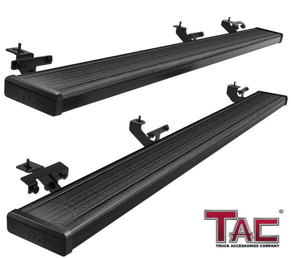 TAC Spear Running Boards Compatible with 2020-2025 Jeep Gladiator JT Pickup 6" Side Step Rail Nerf Bar Truck Accessories Aluminum Texture Black Width Body and Soft top Lightweight 2Pcs