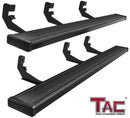 TAC Spear Running Boards Compatible with 2004-2024 Nissan Titan/2016-2024 Tian XD Crew Cab 6" Side Step Rail Nerf Bar Truck Accessories Aluminum Texture Black Width Body and Soft top Lightweight 2Pcs-1