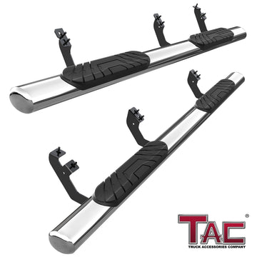 TAC Side Steps for 2024-2026 Toyota Tacoma Double Cab (Incl. Hybrid model) Truck Pickup 4" Oval Tube Stainless Steel Side Bars Nerf Bars Running Boards (2 pcs)
