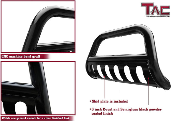 TAC Bull Bar Compatible with 2022-2026 Nissan Frontier Pickup Truck 3” Black Front Bumper Grille Guard Brush Guard
