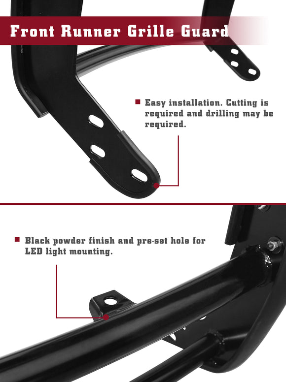 TAC Custom Fit 2020-2024 Ford Transit 2WD (Excl. 2022-2024 E-Transit) Front Runner Guard BLK Brush Nudge Push Bull Bar