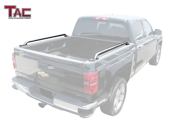 TAC Bed Rails Fit 2014-2025 Chevy Silverado 1500/GMC Sierra 1500 5.5ft Short Bed T304 Stainless Steel Truck Side Rails Off Road Automotive Exterior Accessories (2 Pieces Bed Rails)