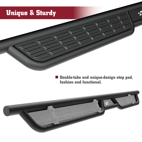 TAC Summit Running Boards Compatible with 2019-2026 Chevy Silverado/GMC Sierra 1500 Crew Cab|2020-2026 Silverado/Sierra 2500/3500 Crew Cab| Truck Side Steps| Nerf Bars| Step Rails| Black (2pcs)