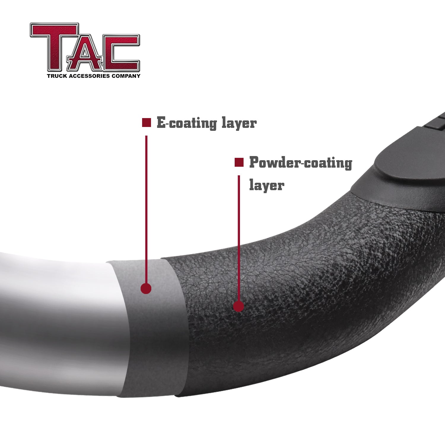 TAC 3" Texture Black Side Steps Compatible with 2024-2025 Tacoma Double Cab (Incl. Hybrid model)| Running Boards| Side Bars| Step Rails| Nerf Bars| Rocker Slider| Pickup Truck Accessories (2 PCS)