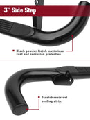 TAC 3" Gloss Black Side Steps Compatible with 2003-2010 Hummer H2/SUT| Running Boards| Side Bars| Step Rails| Nerf Bars| Rocker Slider| Pickup Truck Accessories (2 PCS)-3