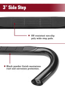 TAC 3" Gloss Black Side Steps Compatible with 2000-2006 Toyota Tundra Access Cab| Running Boards| Side Bars| Step Rails| Nerf Bars| Rocker Slider| Pickup Truck Accessories (2 PCS)-5