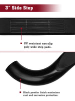 TAC Side Steps Custom Fit 1987-2006 Jeep Wrangler 3 inches Black Side Bars Nerf Bars Step Rails Running Boards Off Road Automotive Exterior Accessories (2 Pieces Running Boards)