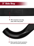 TAC 3" Gloss Black Side Steps Compatible with 2000-2004 Dodge Dakota Quad Cab| Running Boards| Side Bars| Step Rails| Nerf Bars| Rocker Slider| Pickup Truck Accessories (2 PCS)-2