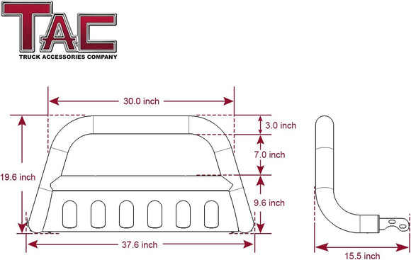 TAC Bull Bar Compatible with 2022-2026 Nissan Frontier Pickup Truck 3” Black Front Bumper Grille Guard Brush Guard