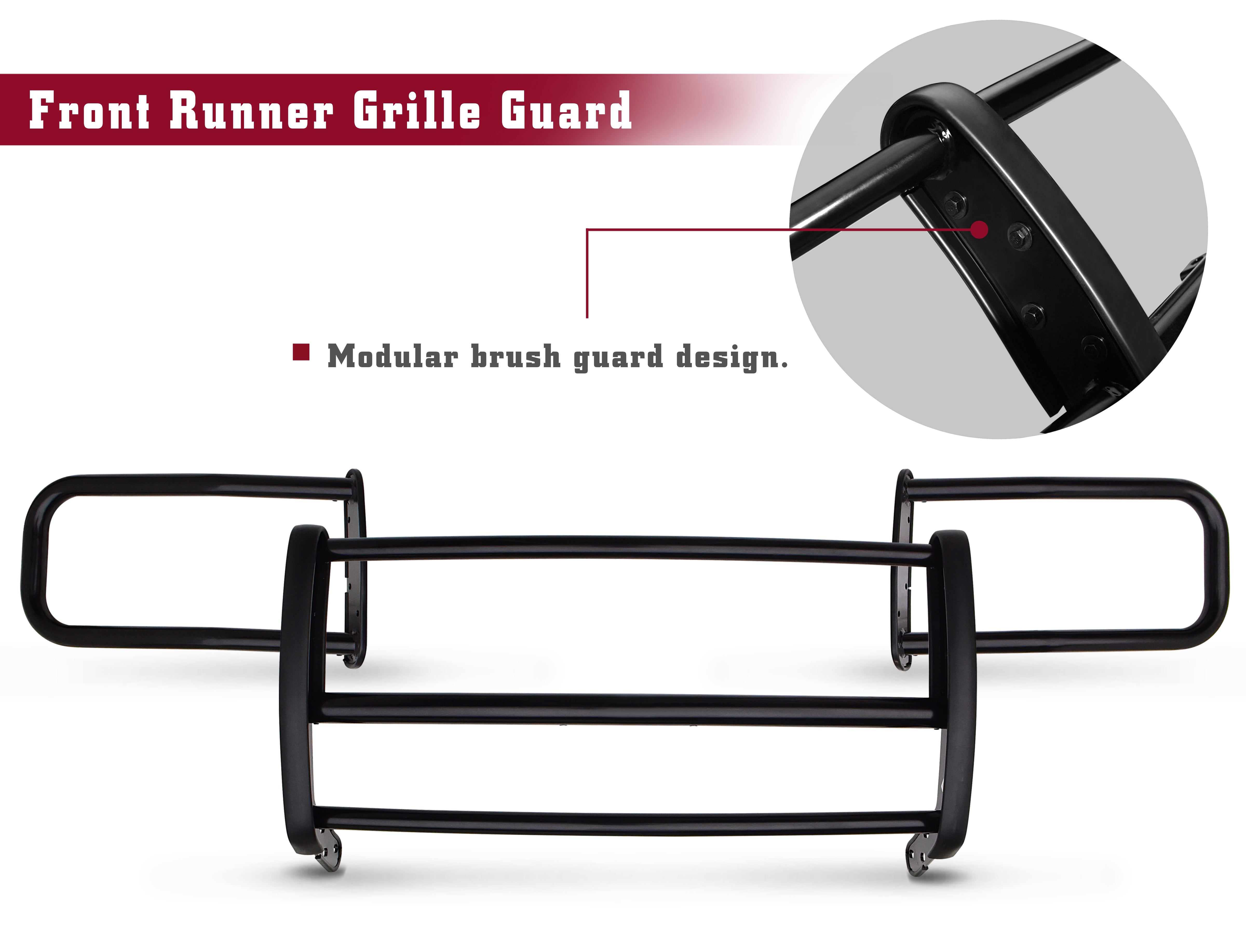 TAC Custom Fit 2015-2018 Ford Transit Van (Full Size) Front Runner Guard BLK Brush Nudge Push Bull Bar