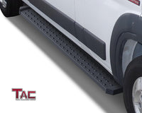 TAC 6.5” Rattler Steel Running Boards Fit 2014-2024 RAM Promaster Van 136”/159” Wheel Base (Full Size) Utility Black Side Step Nerf Bars Side Bars Step Rails Off Road Exterior Accessories (2 Pieces)