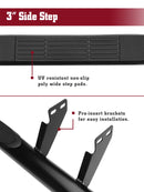 TAC 3" Gloss Black Side Steps Compatible with 2003-2010 Hummer H2/SUT| Running Boards| Side Bars| Step Rails| Nerf Bars| Rocker Slider| Pickup Truck Accessories (2 PCS)-4