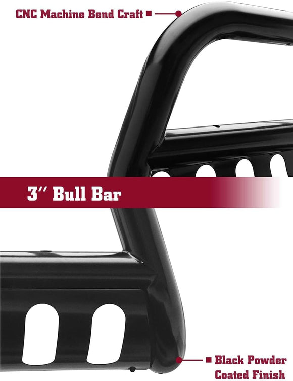 TAC Bull Bar Compatible with 2021-2022 Ford Bronco Sport Pickup Truck 3” Black Front Bumper Grille Guard Brush Guard