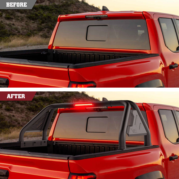 Fits 2007-2026 Tundra Full Size Pickup Truck Roll Bar| Sport Bar| With Brake Light| Carbon Steel Black(Include Mount Plate of LED Light)