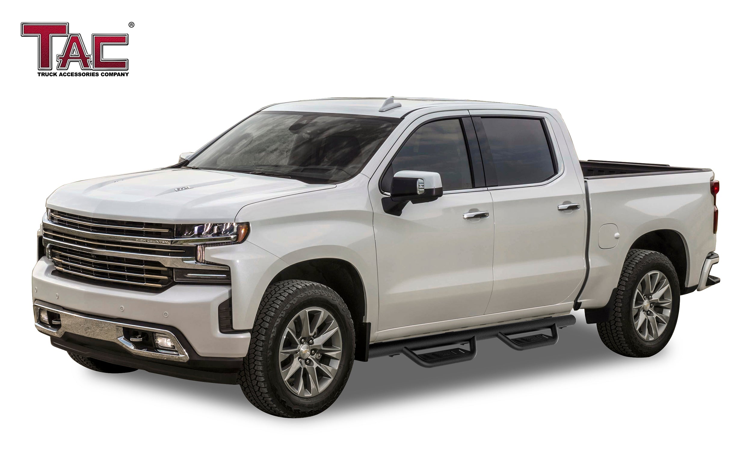 Fits 2019-2025 Chevy Silverado/GMC Sierra 1500 Crew Cab| 2020-2025 Silverado/Sierra 2500/3500 Crew Cab| Running Boards| Side Steps| Nerf Bars| 4" Drop| Tubular Style| Fine Texture Black