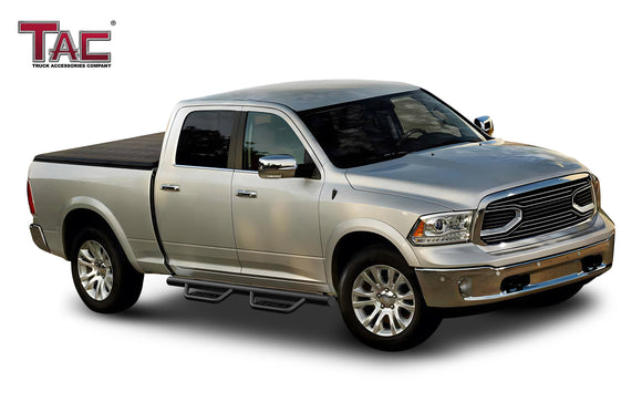 Fits 2009-2018 RAM 1500 Crew Cab| 2019-2024 RAM 1500 Classic| 2010-2025 RAM 2500/3500 Crew Cab (Include. RAM 2500-5500 Chassis Cab Diesel models)| Running Boards| Side Steps| Nerf Bars| 4" Drop| Tubular Style| Fine Texture Black
