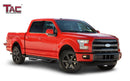 Fits 2015-2025 Ford F150 SuperCrew Cab| 2022-2025 F150 Lightning EV SuperCrew Cab|2017-2025 F250/350/450/550 Crew Cab| Running Boards| Side Steps| Nerf Bars| 4" Drop| Tubular Style| Fine Texture Black-3