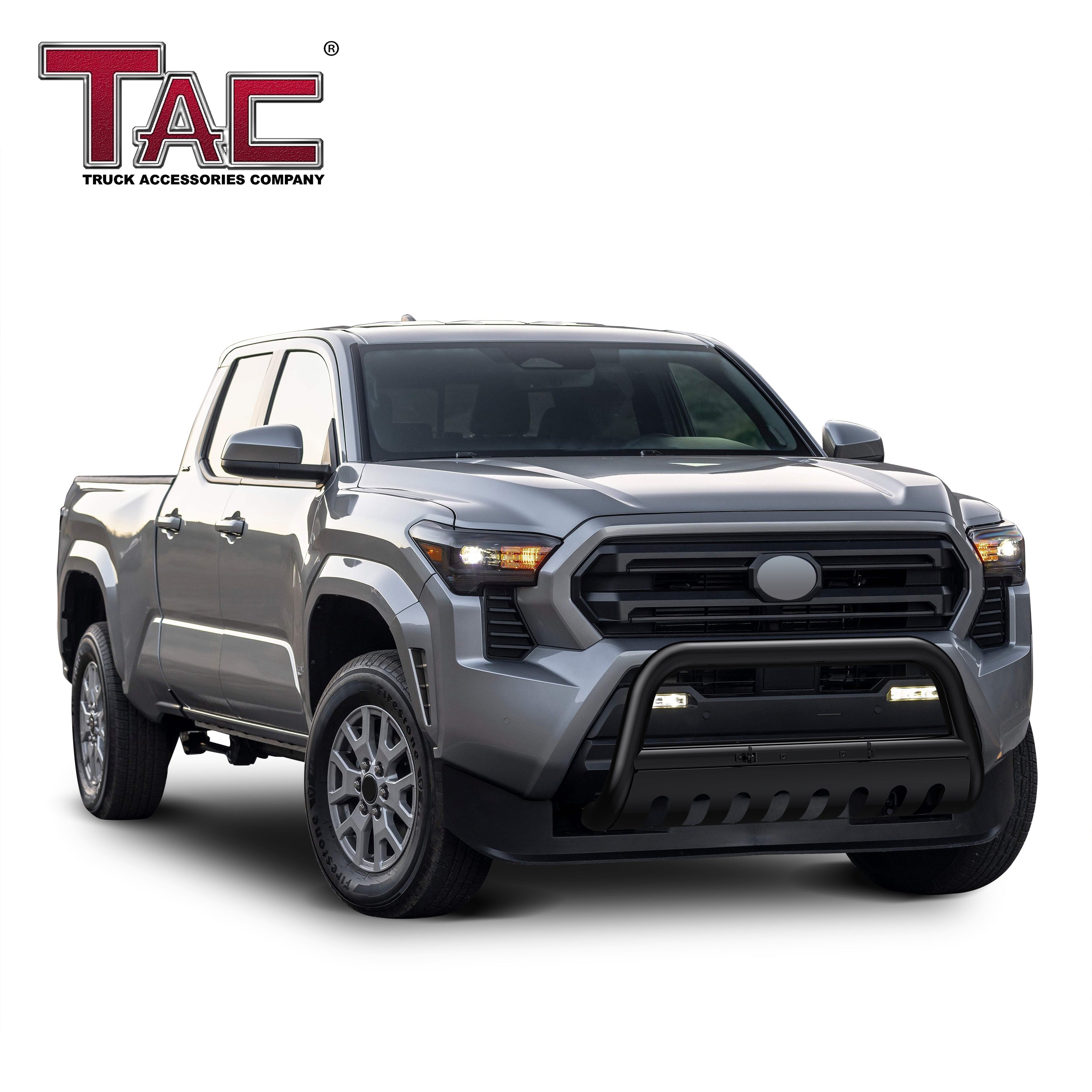 TAC Gloss Black 3" Bull Bar For 2024-2025 Toyota Tacoma Truck Front Bumper Brush Grille Guard Nudge Bar