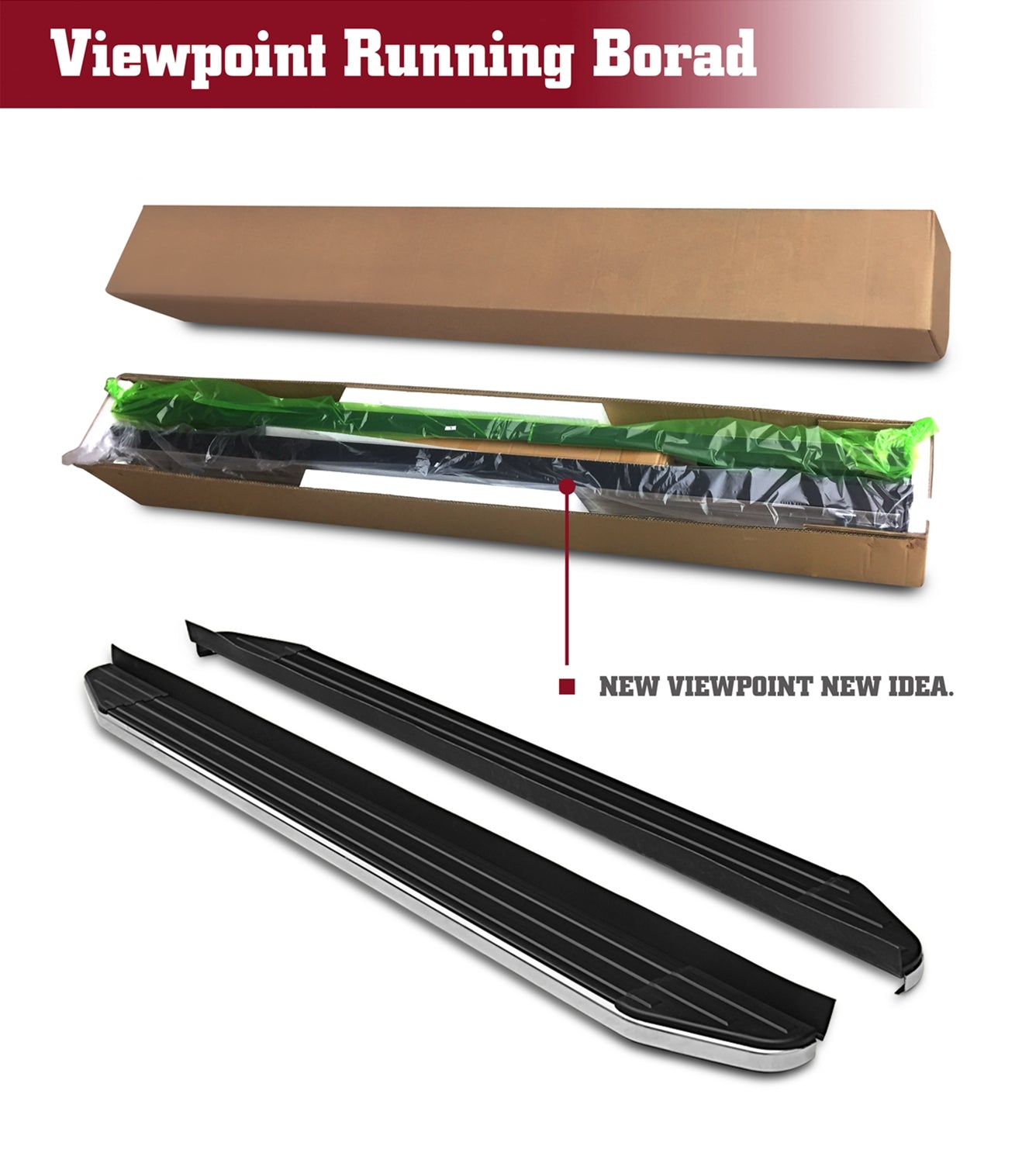 TAC Viewpoint Running Boards Compatible with 2021-2024 Jeep Grand Cherokee L| 2022-2025 Grand Cherokee (Exclude 2022-2024 4xe Models) SUV| 5.5 Inch Width| Side Steps| Nerf Bars| Step Rails| Aluminum| Black(2 PCS)