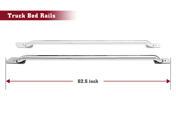 TAC Bed Rails Fit 1999-2006 Silverado 1500/2500LD (Will not fit 04-06, 07 Classic 1500 Crew Cab W/5.5ft Short Bed) | 2001-2005 Silverado 2500HD/3500HD 6.5' Standard Bed Stainless Steel Truck -1 Pair