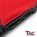 TAC EHD Two-Stair Drop Steps Running Boards Compatible With 2019-2025 Chevy Silverado/GMC Sierra 1500 Crew Cab|2020-2025 Silverado/Sierra 2500/3500 Crew Cab | Side Steps| Nerf Bars| Step Rails| Rocker Slider| 4" Drop| Carbon Steel| Black (2 PCS)-2