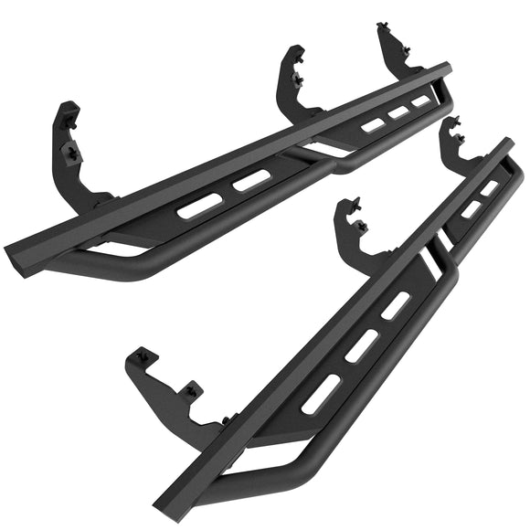 TAC Rocker Running Boards Compatible With 2019-2025 Ford Ranger SuperCrew Cab| Side Steps| Nerf Bars| Step Bars| Step Rails| Rock Sliders| Carbon Steel| Pickup Truck Accessories| Fine Texture Black (2 PCS)