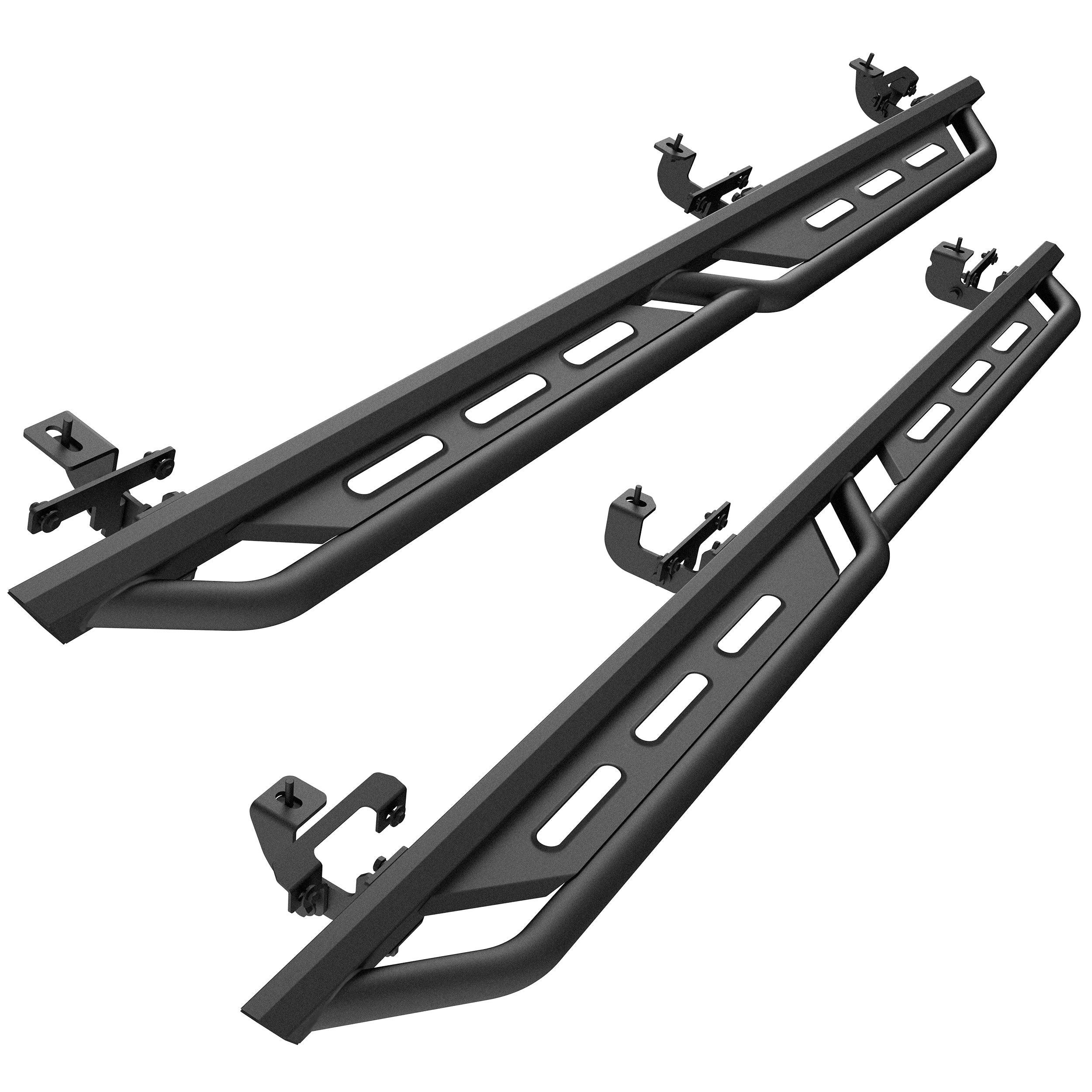 TAC Rocker Running Boards Compatible With 2020-2025 Jeep Gladiator JT| Side Steps| Nerf Bars| Step Bars| Step Rails| Rock Sliders| Carbon Steel| Pickup Truck Accessories| Fine Texture Black (2 PCS)