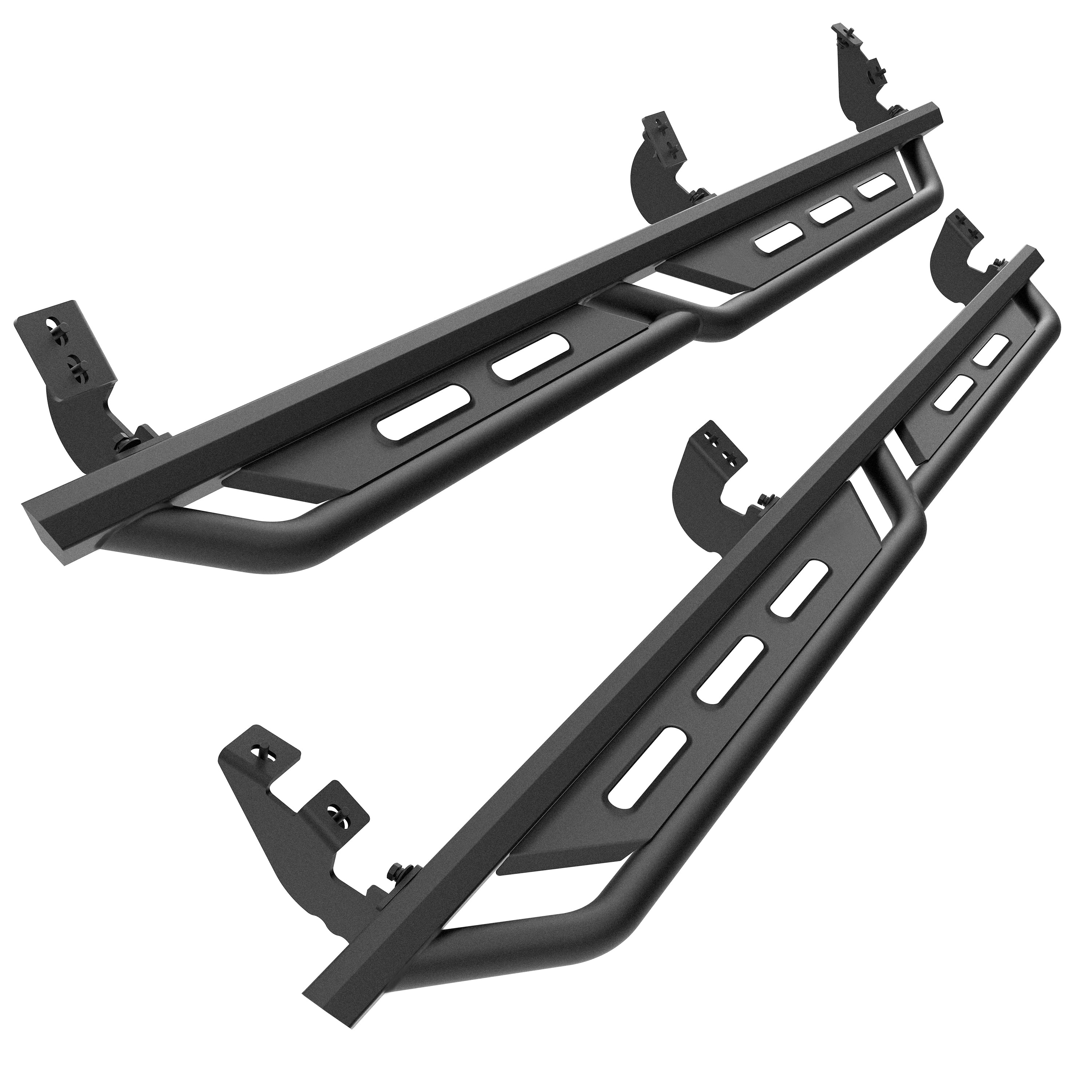 TAC Rocker Running Boards Compatible With 2005-2023 Toyota Tacoma Double Cab| Side Steps| Nerf Bars| Step Bars| Step Rails| Rock Sliders| Carbon Steel| Pickup Truck Accessories| Fine Texture Black (2 PCS)