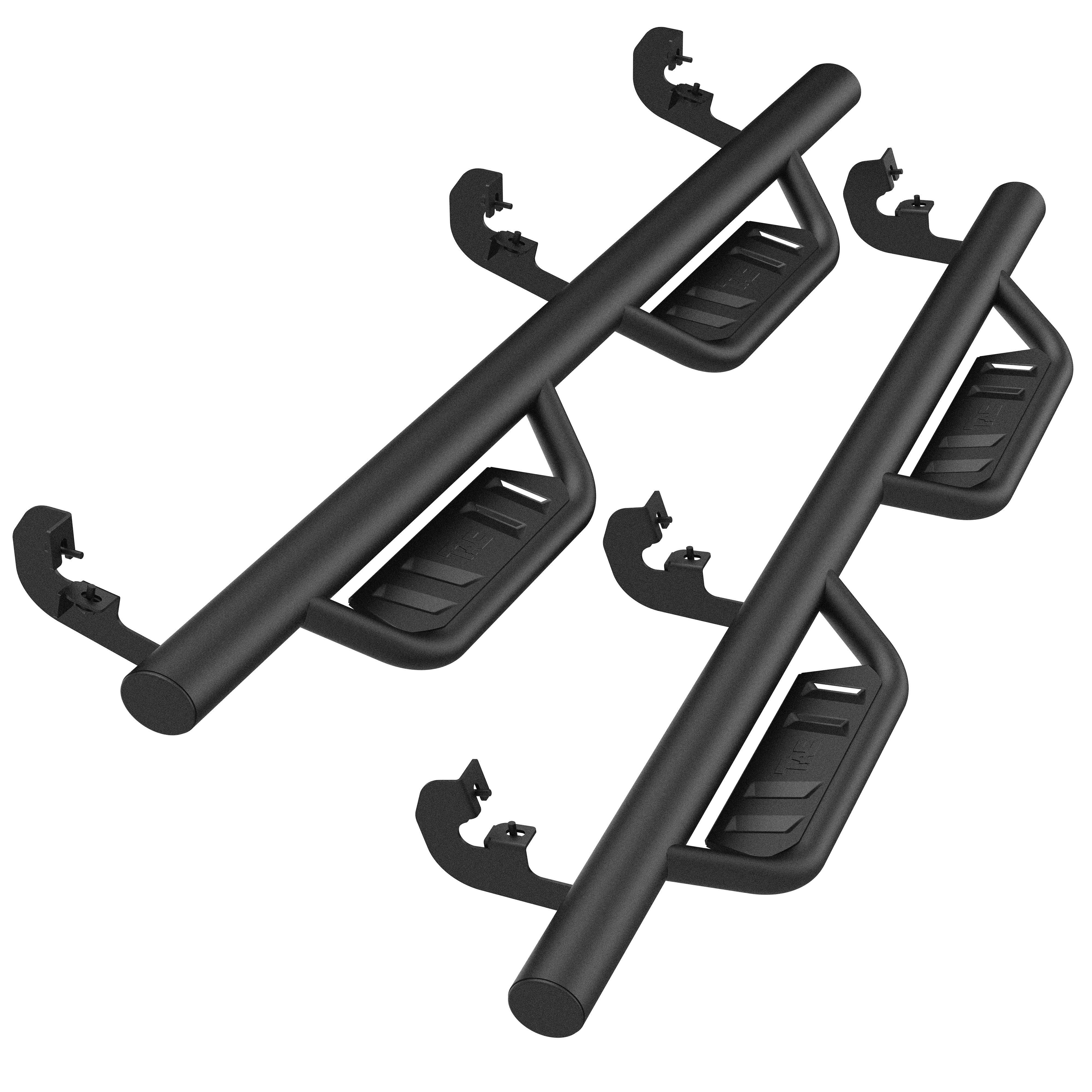 Fits 2015-2025 Chevy Colorado/GMC Canyon Crew Cab| Running Boards| Side Steps| Nerf Bars| 4" Drop| Tubular Style| Fine Texture Black