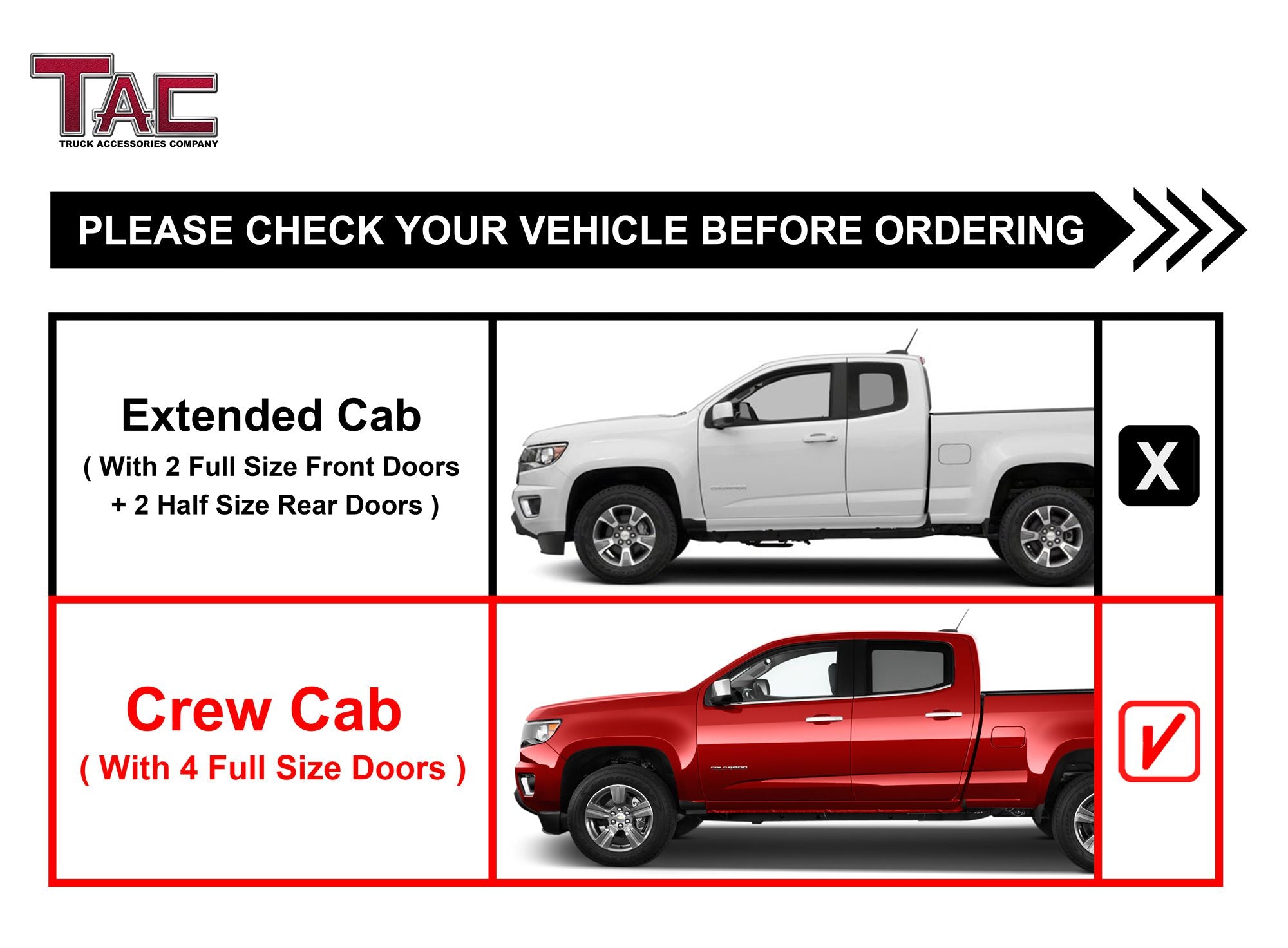 Fits 2015-2025 Chevy Colorado/GMC Canyon Crew Cab| Running Boards| Side Steps| Nerf Bars| 4" Drop| Tubular Style| Fine Texture Black