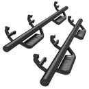 Fits 2015-2025 Ford F150 SuperCrew Cab| 2022-2025 F150 Lightning EV SuperCrew Cab|2017-2025 F250/350/450/550 Crew Cab| Running Boards| Side Steps| Nerf Bars| 4" Drop| Tubular Style| Fine Texture Black-1