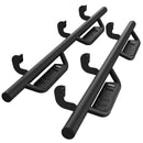 Fits 2005-2025 Nissan Frontier Crew Cab| Running Boards| Side Steps| Nerf Bars| 4" Drop| Tubular Style| Fine Texture Black-1