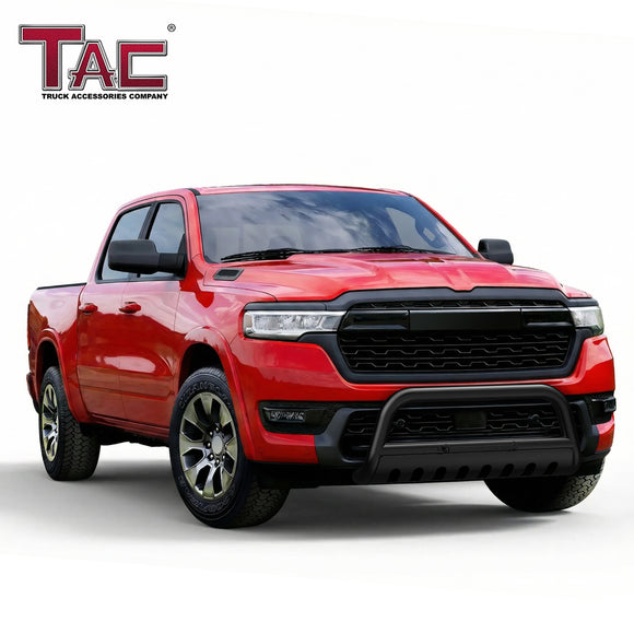 TAC Bull Bar Compatible with 2025-2026 Dodge Ram 1500 Pickup Truck 3 inches Black Front Brush Bumper Guard Grille Guard Push Guard Off Road Automotive Accessories