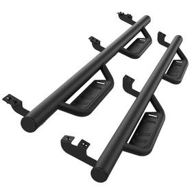 Fits 2005-2023 Toyota Tacoma Double Cab| Running Boards| Side Steps| Nerf Bars| 4" Drop| Tubular Style| Fine Texture Black