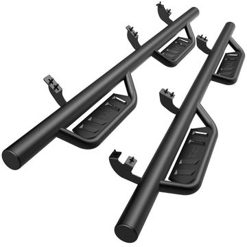Fits 2024-2026 Toyota Tacoma Double Cab (Incl. Hybrid model)| Running Boards| Side Steps| Nerf Bars| 4" Drop| Tubular Style| Fine Texture Black