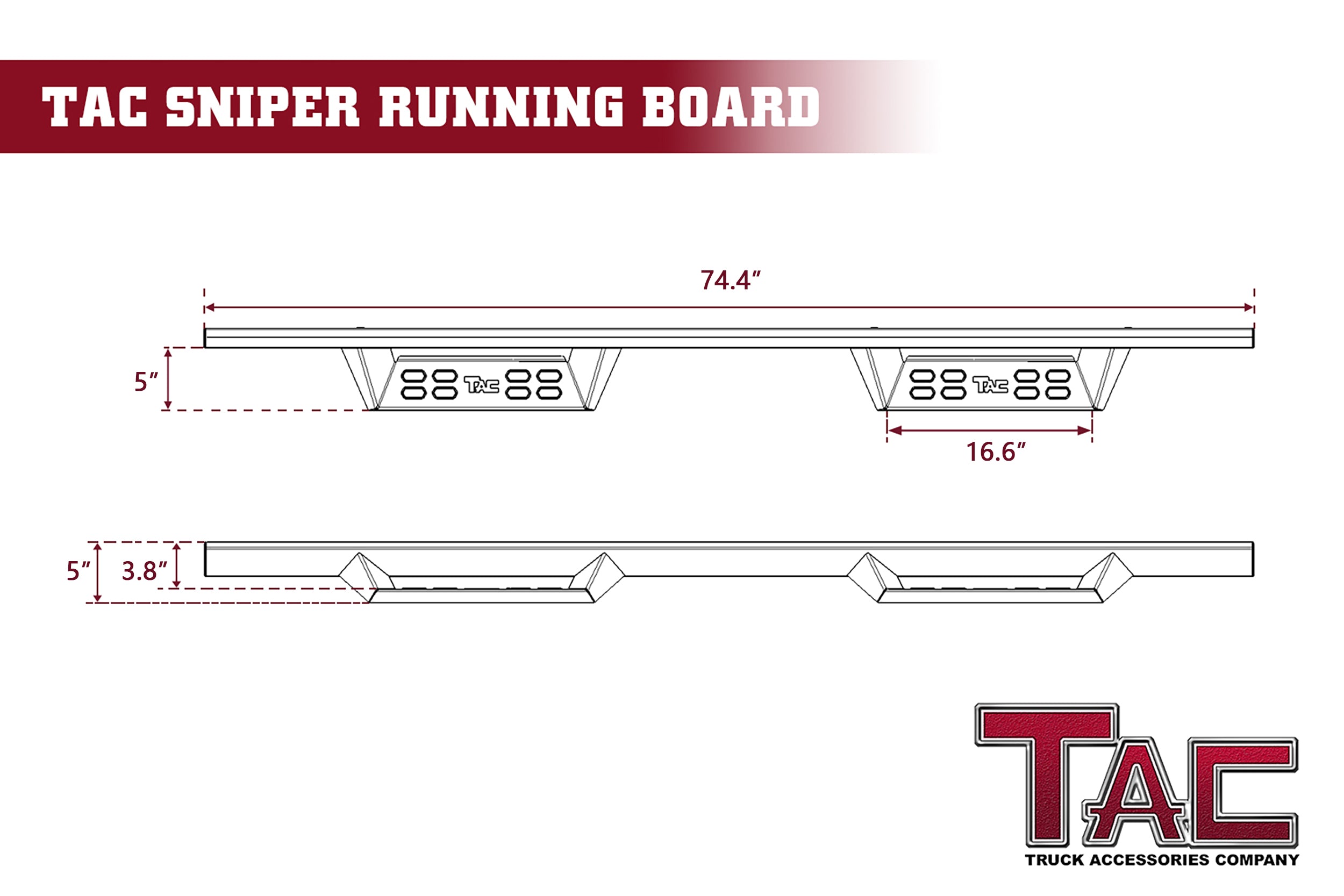 TAC Sniper Running Boards Fit 2009-2018 Dodge RAM 1500 Quad Cab (Incl. 2019-2024 Ram 1500 Classic)Side Steps Nerf Bars