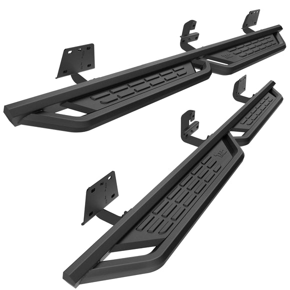 TAC Fort Running Boards Compatible with 2019-2026 Ram 1500 Crew Cab(Exclude 2019-2024 Ram 1500 Classic) |Side Steps |Nerf Bars |Off-Road Pickup Truck Exterior Accessories |Carbon Steel Black 2PCS