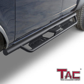 TAC EHD Two-Stair Drop Steps Running Boards Compatible With 2021-2025 Ford Bronco 4 Door | Side Steps| Nerf Bars| Step Rails| Rocker Slider| Pickup Truck Exterior Accessories|  4" Drop| Carbon Steel| Fine Texture Black (2 PCS) - 0