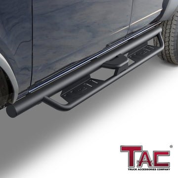 TAC EHD Two-Stair Running Boards Compatible With 2021-2026 Ford Bronco 4 Door (Not for Bronco Sport) | Side Steps| Nerf Bars| Step Rails| 4" Drop| Carbon Steel| Fine Texture Black (2 PCS) - 0