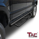TAC EHD Two-Stair Drop Steps Running Boards Compatible With 2005-2023 Toyota Tacoma Double Cab| Side Steps| Nerf Bars| Step Rails| Rocker Slider| Pickup Truck Exterior Accessories|  4" Drop| Carbon Steel| Fine Texture Black (2 PCS)-3