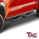 TAC EHD Two-Stair Drop Steps Running Boards Compatible With 2024-2025 Tacoma Double Cab (Incl. Hybrid model)| Side Steps| Nerf Bars| Step Rails| Rocker Slider| Pickup Truck Exterior Accessories|  4" Drop| Carbon Steel| Fine Texture Black (2 PCS)-3