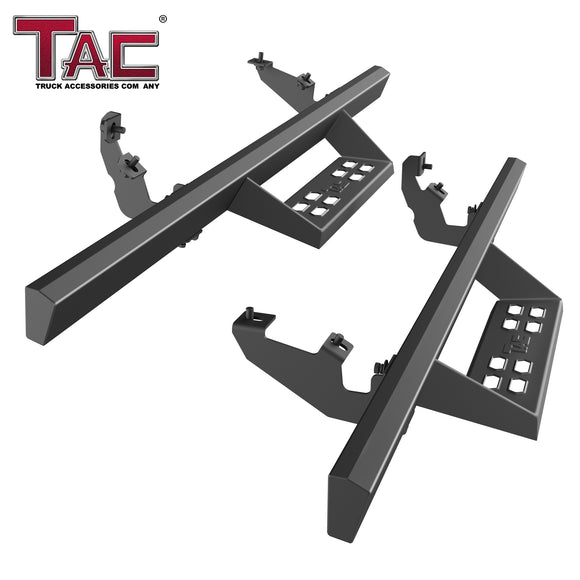 TAC Sniper Running Boards Compatible with 2021-2025 Ford Bronco 2 Door Truck Pickup 4" Drop Fine Texture Black Side Steps Nerf Bars Rock Slider Armor Off-Road Accessories (2pcs)