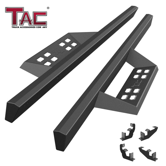 TAC Sniper Running Boards Compatible with 2021-2025 Ford Bronco 2 Door Truck Pickup 4" Drop Fine Texture Black Side Steps Nerf Bars Rock Slider Armor Off-Road Accessories (2pcs)