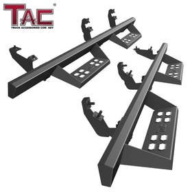 TAC Sniper Running Boards Compatible with 2021-2025 Ford Bronco 4 Door Pickup 4" Drop Fine Texture Black Side Steps Nerf Bars Rock Slider Armor Off-Road Accessories (2pcs)